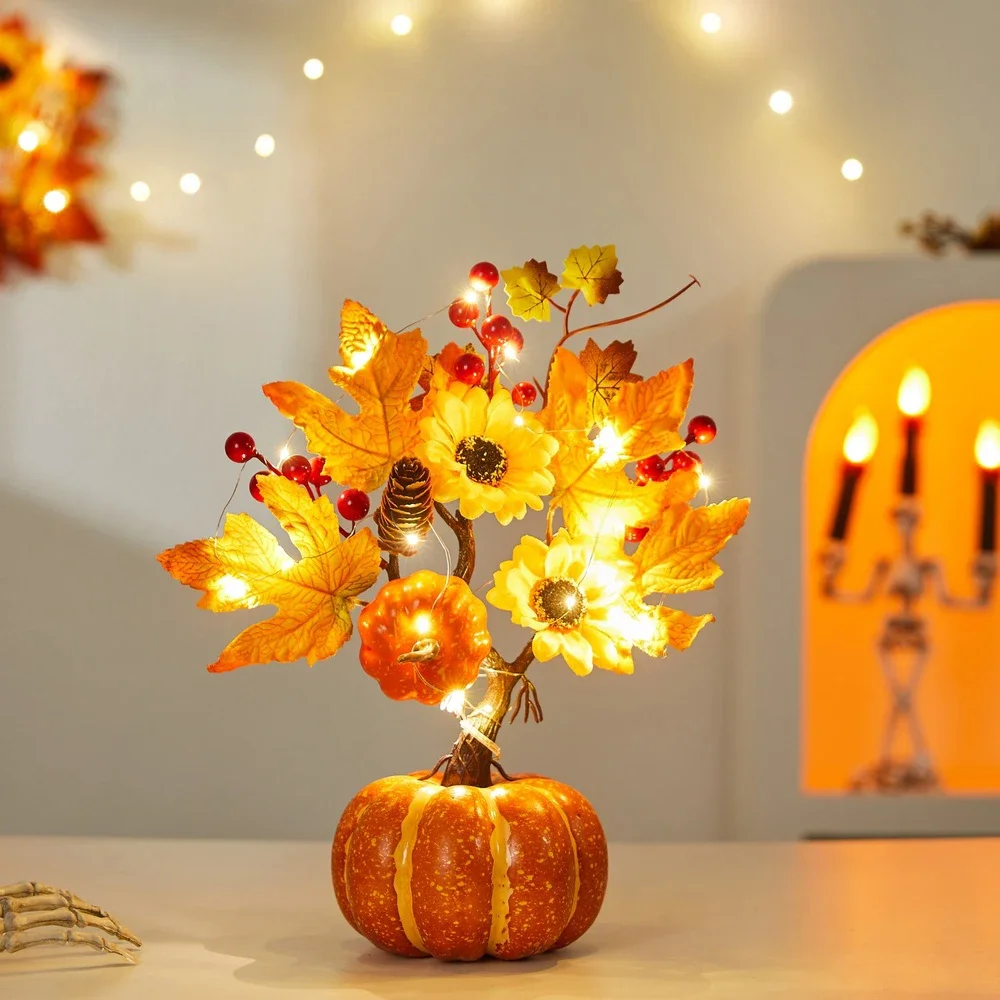 Искусственная тыква с кленовым листом 
Искусственная тыква с кленовым листом