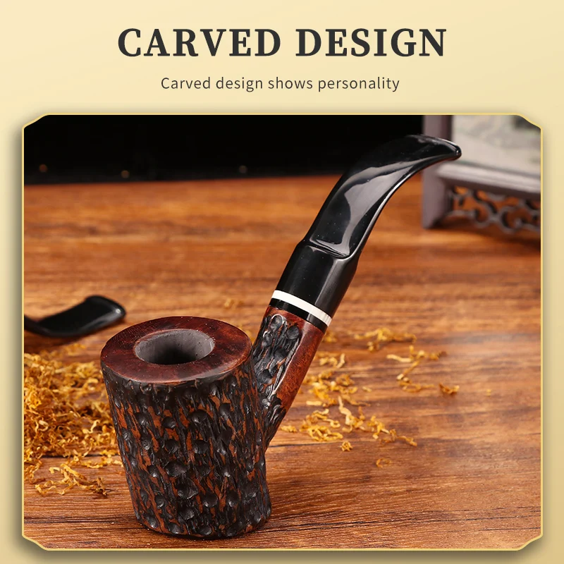 New Briar Wooden Tobacco Pipe Bent Pipe 9mm Filter Grinder Carved Smoke Pipe Beginner Smoking Accessories
New Briar Wooden Tobacco Pipe Bent Pipe 9mm Filter Grinder Carved Smoke Pipe Beginner Smoking Accessories