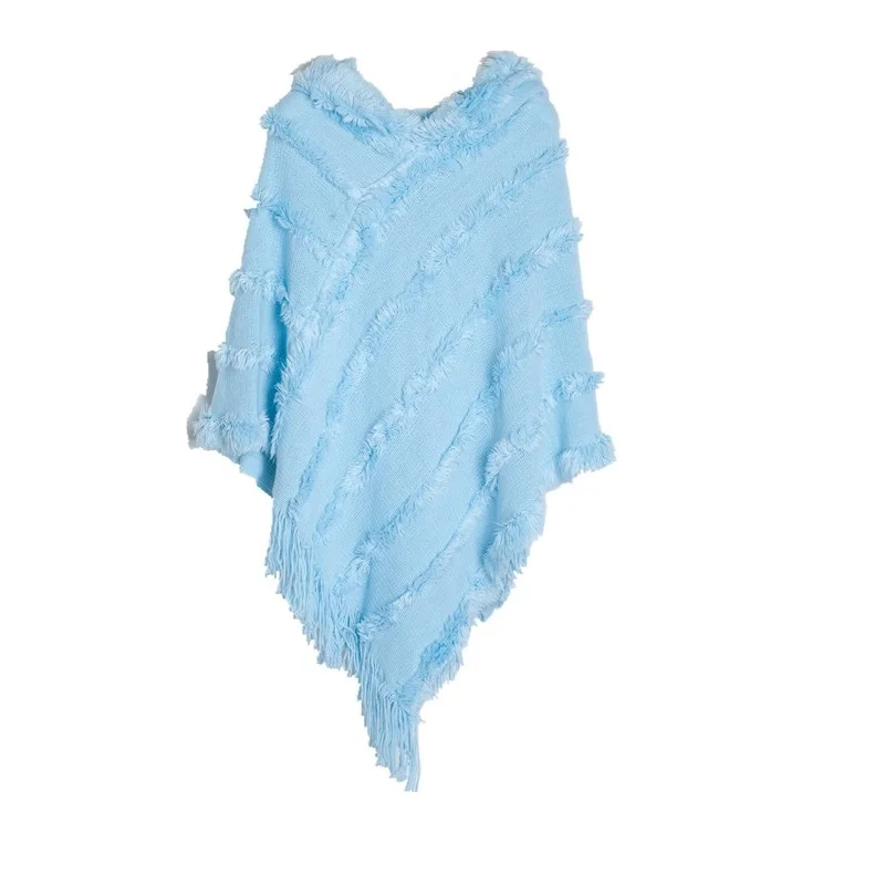 Autumn Winter Women Solid Color Hooded Imitation Sweater Knitted Pullover Fashion Street Poncho Lady Capes Blue Cloaks
Autumn Winter Women Solid Color Hooded Imitation Sweater Knitted Pullover Fashion Street Poncho Lady Capes Blue Cloaks