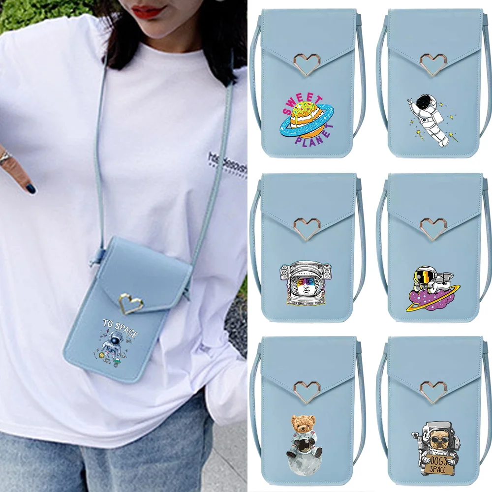 Women Touch Screen Mobile Phone Bag Wallets Card Holder PU Leather Crossbody Bags Purse Cell Phone Pack Astronaut Print Handbag 
Women Touch Screen Mobile Phone Bag Wallets Card Holder PU Leather Crossbody Bags Purse Cell Phone Pack Astronaut Print Handbag