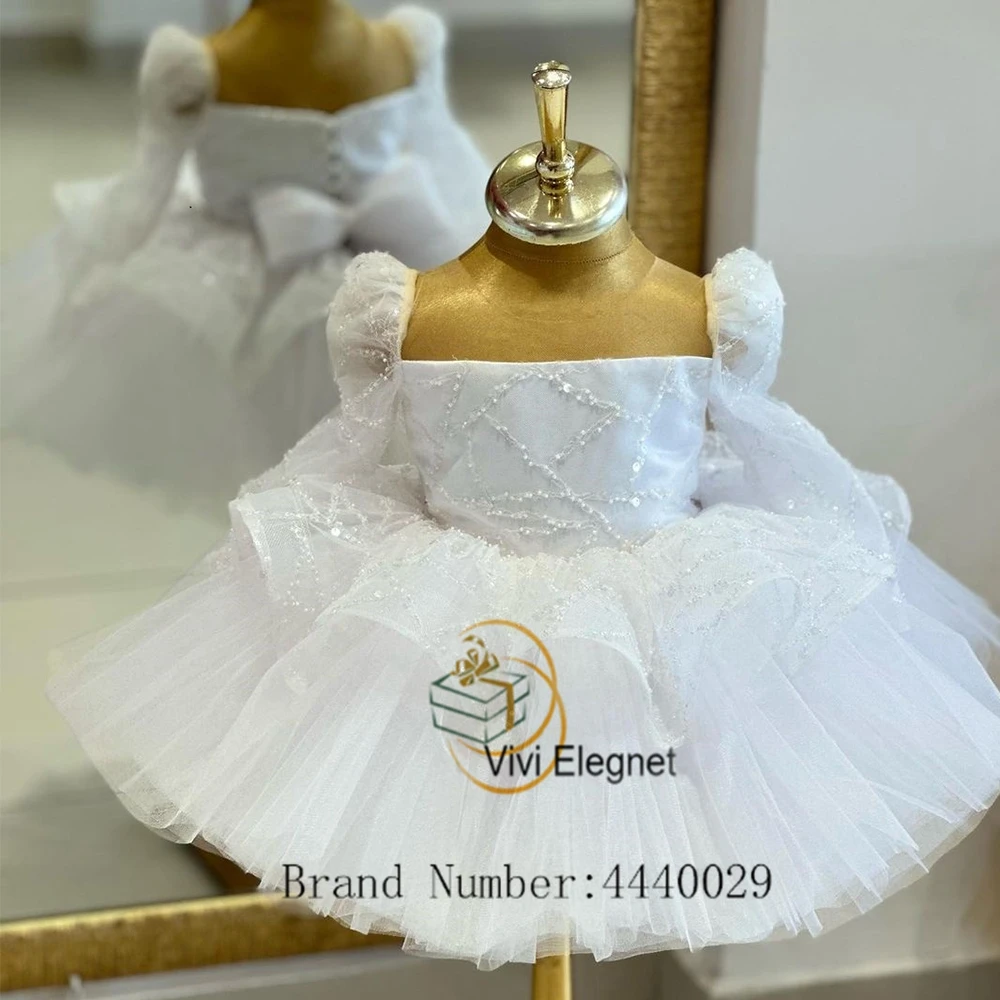 White Square Collar Flower Girl Dresses with Sequined Tiered Real Picture Wedding Party Gowns Full Sleeve فساتين للحفلات الراقصة
White Square Collar Flower Girl Dresses with Sequined Tiered Real Picture Wedding Party Gowns Full Sleeve فساتين للحفلات الراقصة