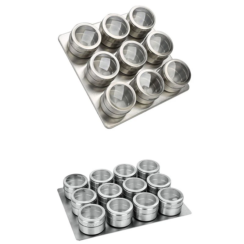 Magnetic Spice Jars Set Stainless Steel Salt and Pepper Shakers Spice Rack Seasoning Box Condiment Container
Magnetic Spice Jars Set Stainless Steel Salt and Pepper Shakers Spice Rack Seasoning Box Condiment Container