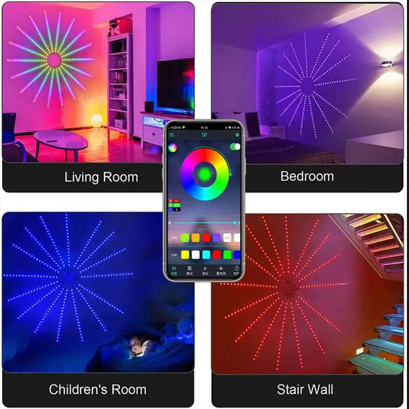 Firework Lights RGB bluetooth-compatible Vocal SMD LED Ribbon Diode Flexible Strips Romantic Decoration For Christmas
Firework Lights RGB bluetooth-compatible Vocal SMD LED Ribbon Diode Flexible Strips Romantic Decoration For Christmas