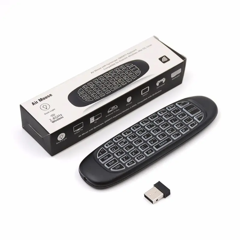 H37F C120 RGB 7 Backlight Fly Air Mouse Wireless Backlit Keyboard G64 Rechargeable 2.4G Smart Remote Control for android TV
H37F C120 RGB 7 Backlight Fly Air Mouse Wireless Backlit Keyboard G64 Rechargeable 2.4G Smart Remote Control for android TV