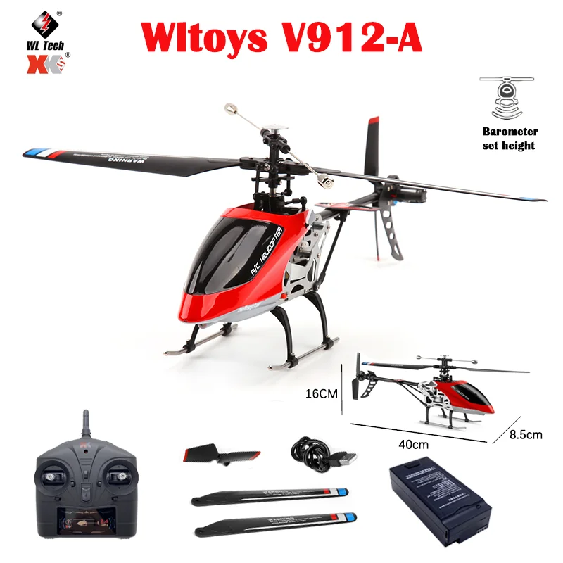 WLtoys XK V912-A RC Helicopter 2.4G 4CH Dual Motor Fixed Height Helicopter Upgraded V912 Quadcopter Aircraft Toys For Kids Gifts
WLtoys XK V912-A RC Helicopter 2.4G 4CH Dual Motor Fixed Height Helicopter Upgraded V912 Quadcopter Aircraft Toys For Kids Gifts