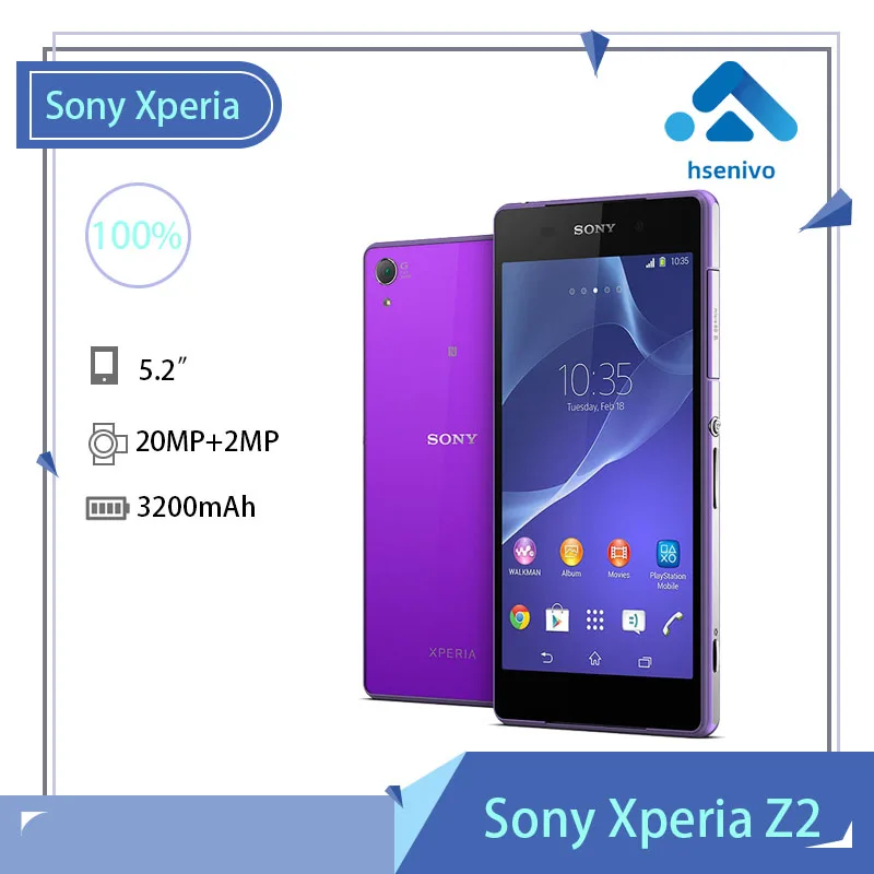 Sony Xperia Z2 D6503 Восстановленный Оригинальный разблокированный Ericsson 20MP 5 2 "сотовый