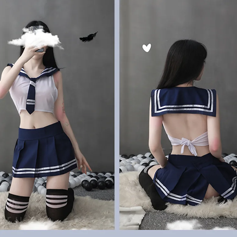 Sexy School Girl Uniform Japanese JK Student Cosplay Costumes Sailor Suit Backless Women Underwear Set Role Play Female Lingerie
Sexy School Girl Uniform Japanese JK Student Cosplay Costumes Sailor Suit Backless Women Underwear Set Role Play Female Lingerie