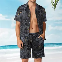 Fit In (moonlight Blue) Mens Beach Suit Graphic 2 Pieces Coordinates High Quality Shopping Eur Size