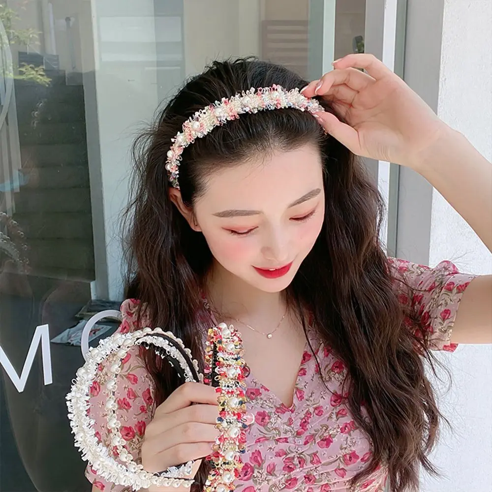 Lace Pearl Headwear Hair Accessories Headress Woven Hairband Wide Hair Hoop Women Headband Korean Style Hairband
Lace Pearl Headwear Hair Accessories Headress Woven Hairband Wide Hair Hoop Women Headband Korean Style Hairband