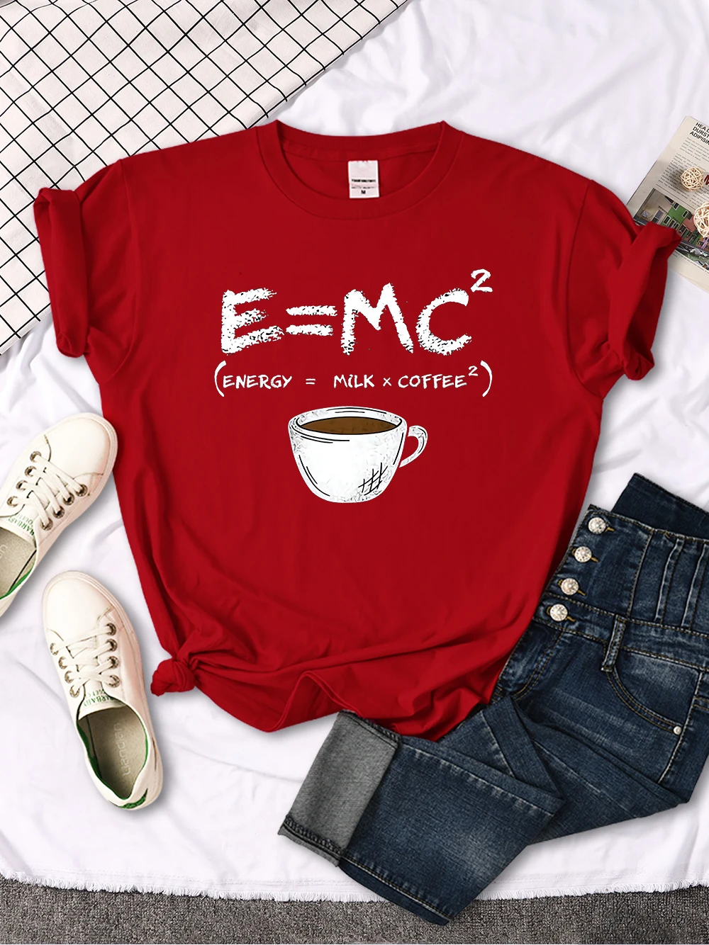 Женские футболки Energy = молоко * кофе футболка с мультяшным принтом Famale большие