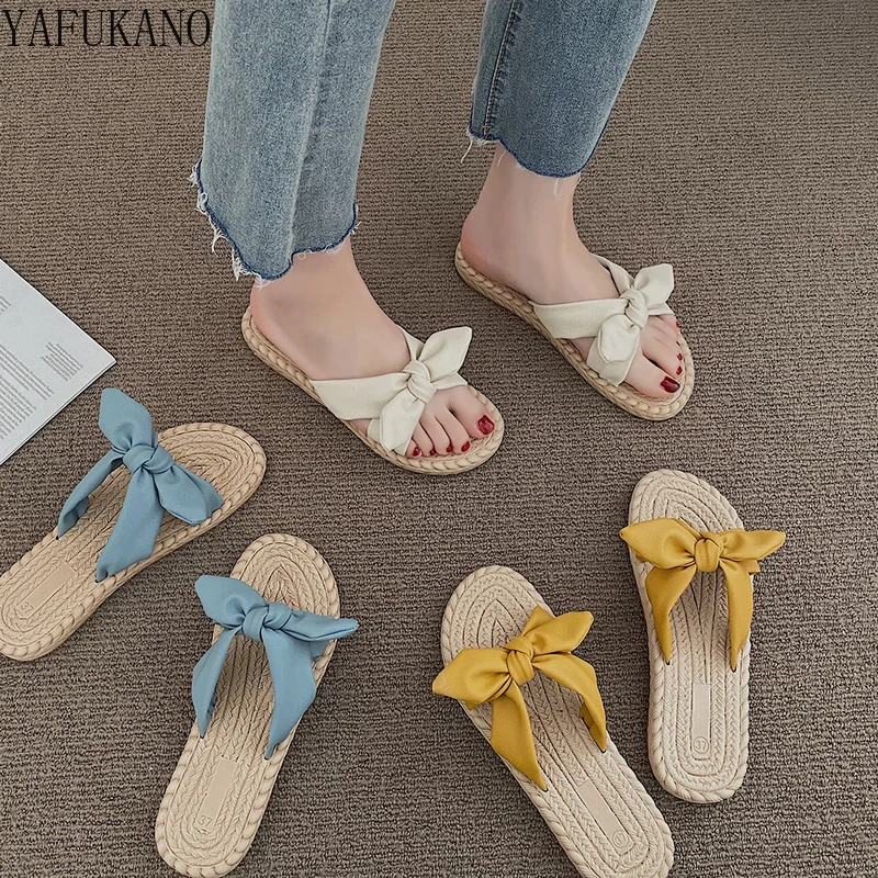 Sweet PU Leather Bow Women Slippers Summer New Fashion Fairy Style Flat Bottom Seaside Beach Slides Outdoor Casual Sandals
Sweet PU Leather Bow Women Slippers Summer New Fashion Fairy Style Flat Bottom Seaside Beach Slides Outdoor Casual Sandals