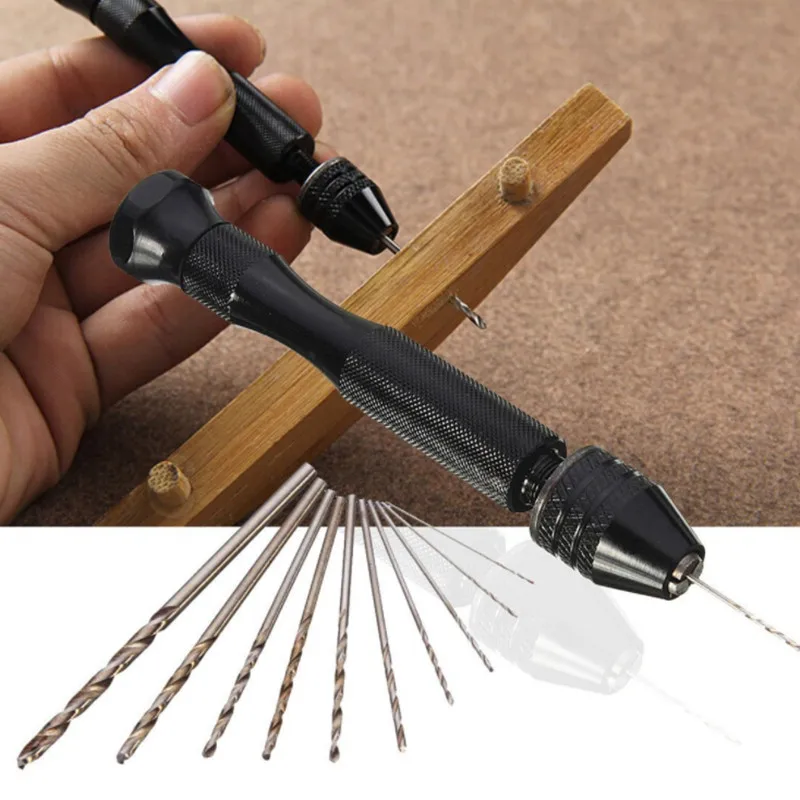 10pcs/25pcs Woodworking Drilling Rotary Tools Manual Drill Twist Drill Bit Mini Aluminum Alloy Hand Drill With Keyless Chuck
10pcs/25pcs Woodworking Drilling Rotary Tools Manual Drill Twist Drill Bit Mini Aluminum Alloy Hand Drill With Keyless Chuck