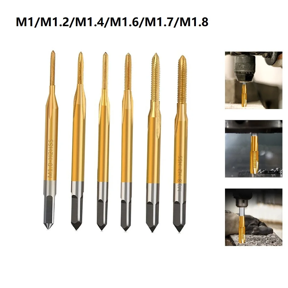 HSS Titanium Coating Screw Tap Drill Bit M1-M1.8 Straight Flute Thread Tap Herramientas Ferramentas Utensili Manuali Hand Tools
HSS Titanium Coating Screw Tap Drill Bit M1-M1.8 Straight Flute Thread Tap Herramientas Ferramentas Utensili Manuali Hand Tools