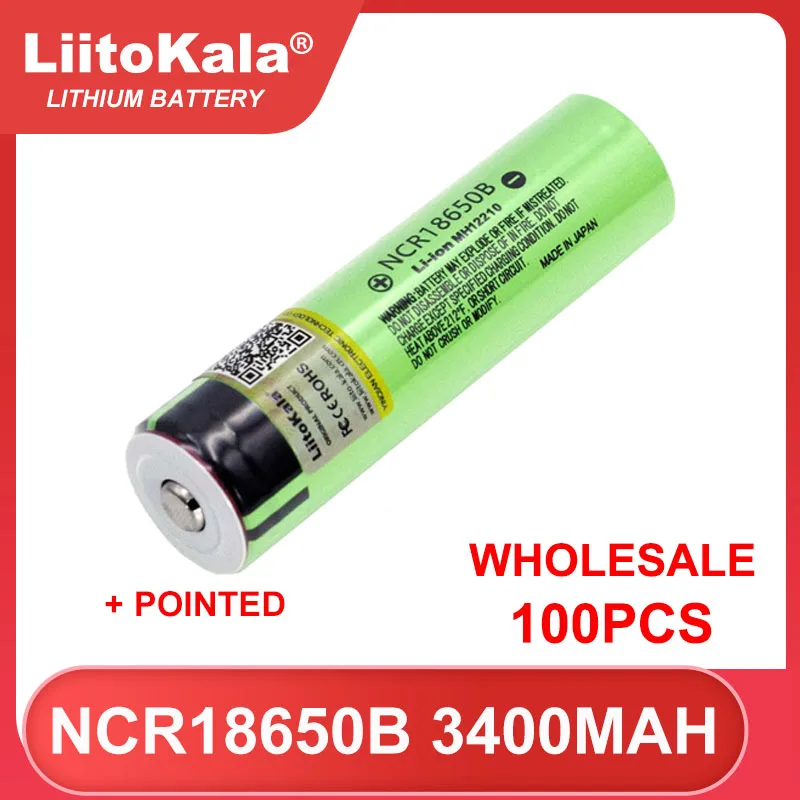 100pcs Liitokala NCR18650B 3.7v 3400mAh 18650 Lithium Rechargeable Battery with Pointed (No PCB) batteries Wholesale
100pcs Liitokala NCR18650B 3.7v 3400mAh 18650 Lithium Rechargeable Battery with Pointed (No PCB) batteries Wholesale