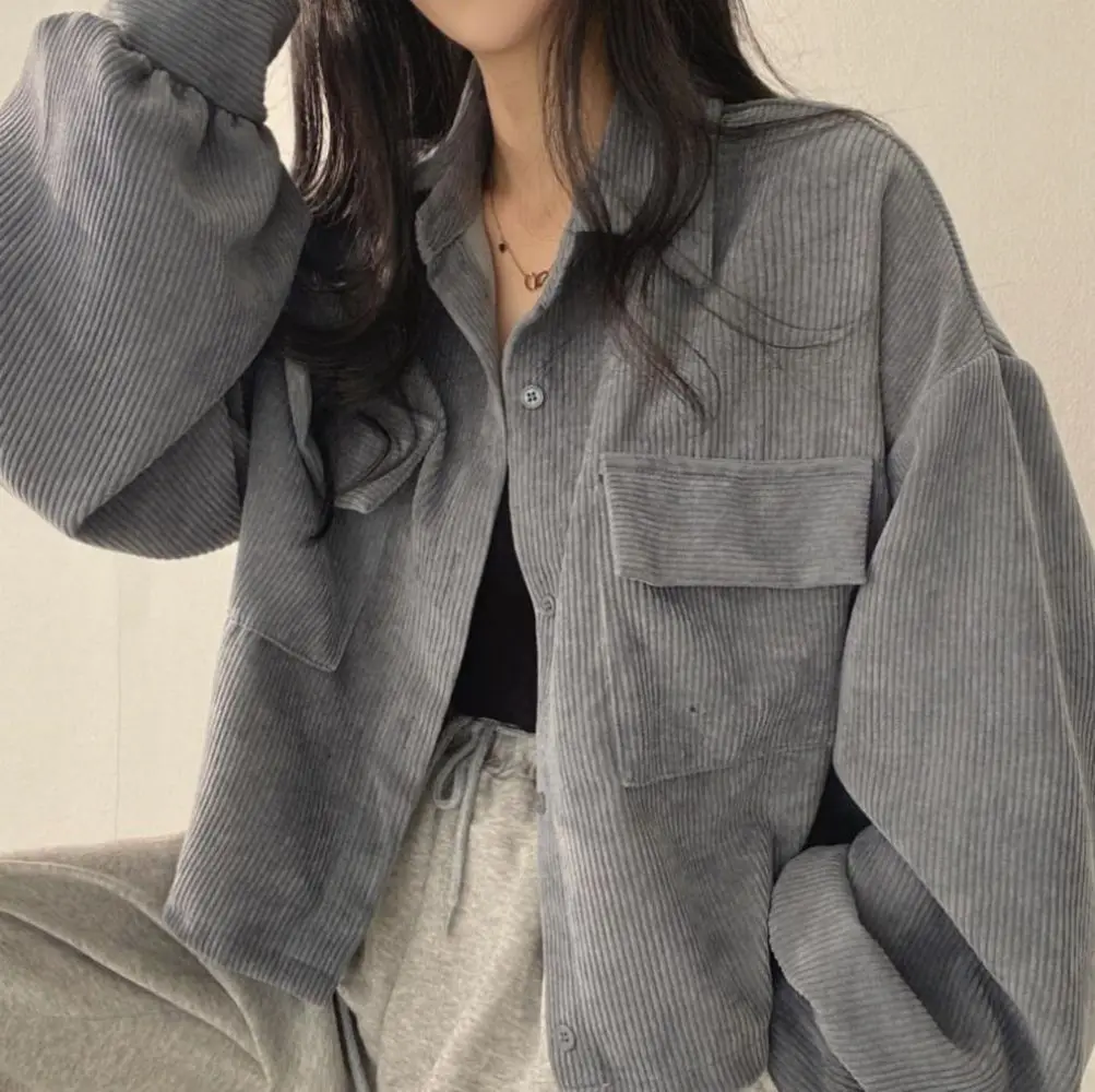 Black Women Jackets Coat Turndown Single Breasted High Street Vintage Corduroy Short Coat All-match Harajuku Femme Outwear Top
Black Women Jackets Coat Turndown Single Breasted High Street Vintage Corduroy Short Coat All-match Harajuku Femme Outwear Top