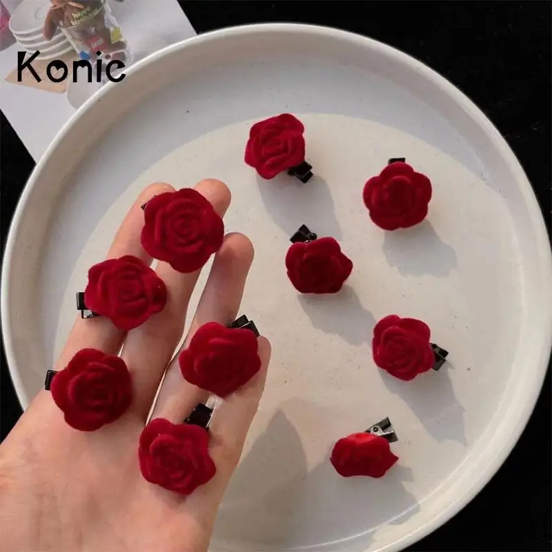 Konic Velvet Camellia Hair Clip for Women Elegant Red Flower Korea Kpop Style Mini Chic Hairpin for Girl y2k Hair Accessories
Konic Velvet Camellia Hair Clip for Women Elegant Red Flower Korea Kpop Style Mini Chic Hairpin for Girl y2k Hair Accessories