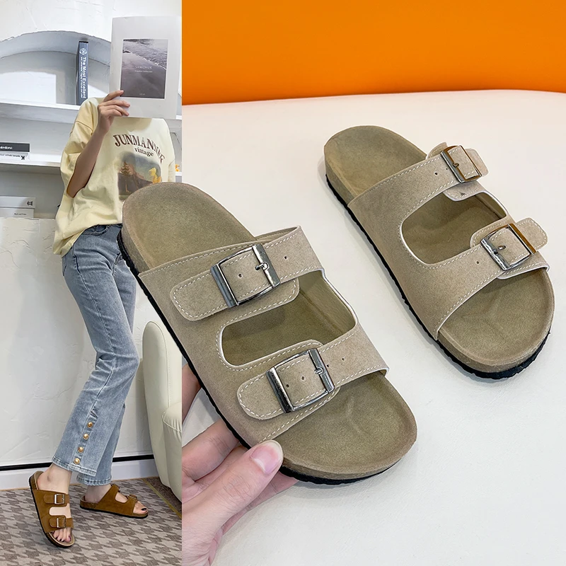 2022 Plus Size 43 Cork Slippers Flat Sandals Double Buckle Female Beach Shoes Casual Flip Flops Slip On Slides
2022 Plus Size 43 Cork Slippers Flat Sandals Double Buckle Female Beach Shoes Casual Flip Flops Slip On Slides