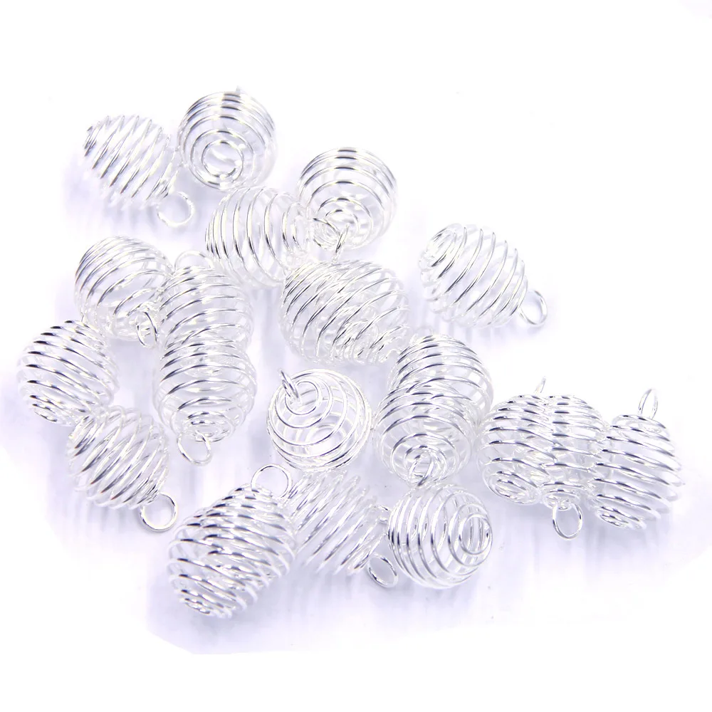 50Pcs Beads Spiral Cages Pendants Alloy Round Silver Plated Jewelry DIY Findings Component Charms 18x15mm
50Pcs Beads Spiral Cages Pendants Alloy Round Silver Plated Jewelry DIY Findings Component Charms 18x15mm