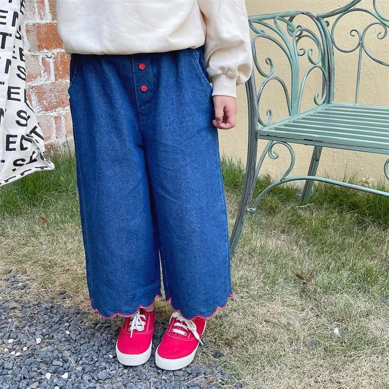 2022 Spring New Korean Version Kids Casual Jeans Girls Contrast Color Comfortable Casual Trousers Fashion Boutique Clothing
2022 Spring New Korean Version Kids Casual Jeans Girls Contrast Color Comfortable Casual Trousers Fashion Boutique Clothing