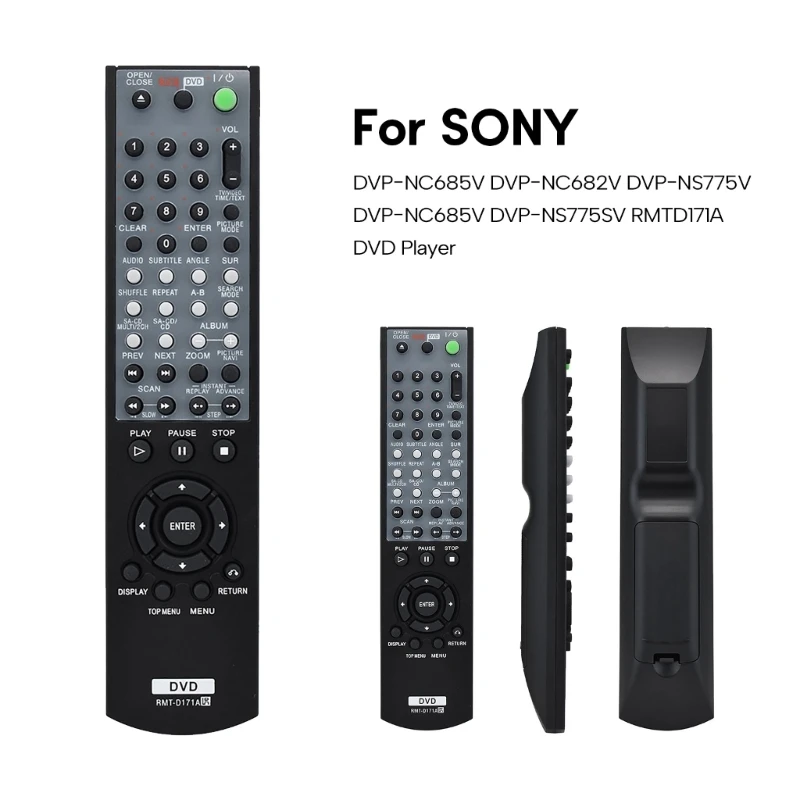 RMT-D171A Remote Ergonomically Designed DVD Remote for DVP NC682V DVP NS775SV DVP-F25 DVP-NC610 NC615
RMT-D171A Remote Ergonomically Designed DVD Remote for DVP NC682V DVP NS775SV DVP-F25 DVP-NC610 NC615
