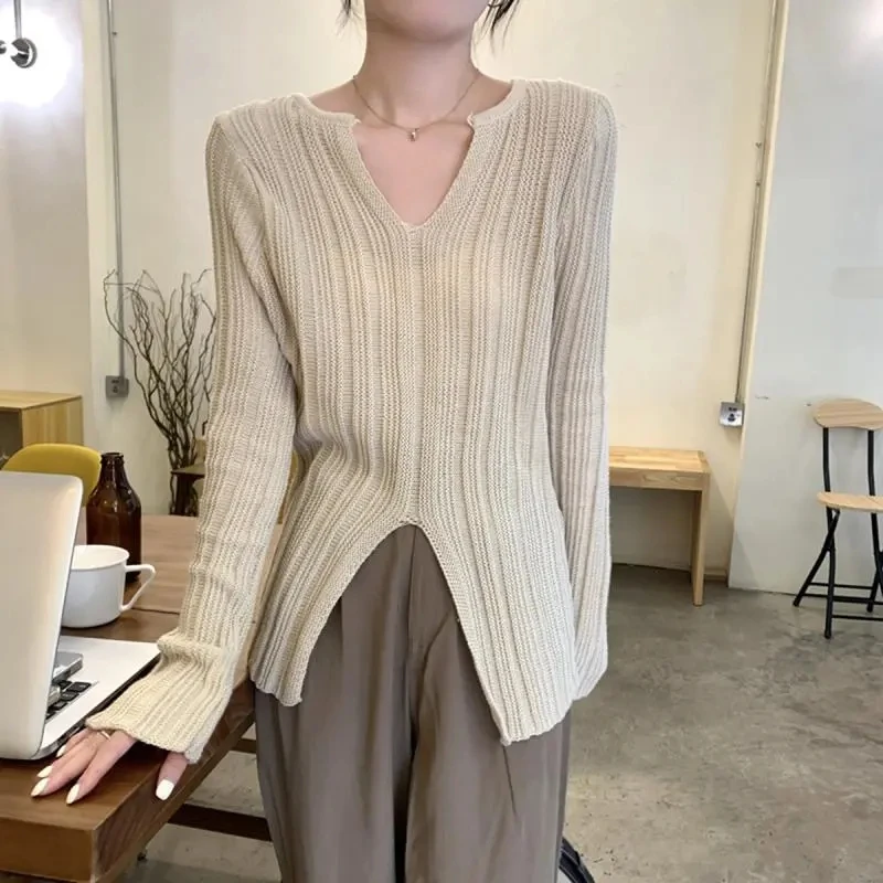 Yasuk Autumn Winter Casual Pullover Women's Girl Simple Sexy Solid Stripes Knitted Irregularly Pullover
Yasuk Autumn Winter Casual Pullover Women's Girl Simple Sexy Solid Stripes Knitted Irregularly Pullover