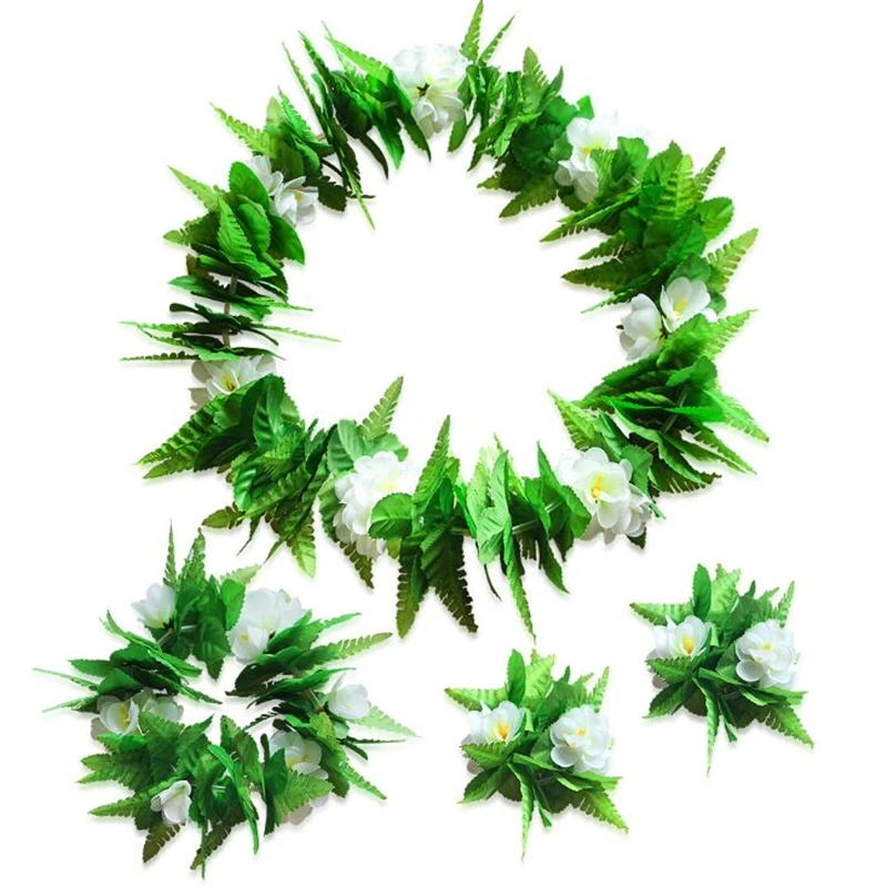 4pcs Hawaiian Flower Garland Necklace Festival Luau Hawaii Beach Party Headband Headpiece Bracelet Bangle Set Decoration Wreath
4pcs Hawaiian Flower Garland Necklace Festival Luau Hawaii Beach Party Headband Headpiece Bracelet Bangle Set Decoration Wreath