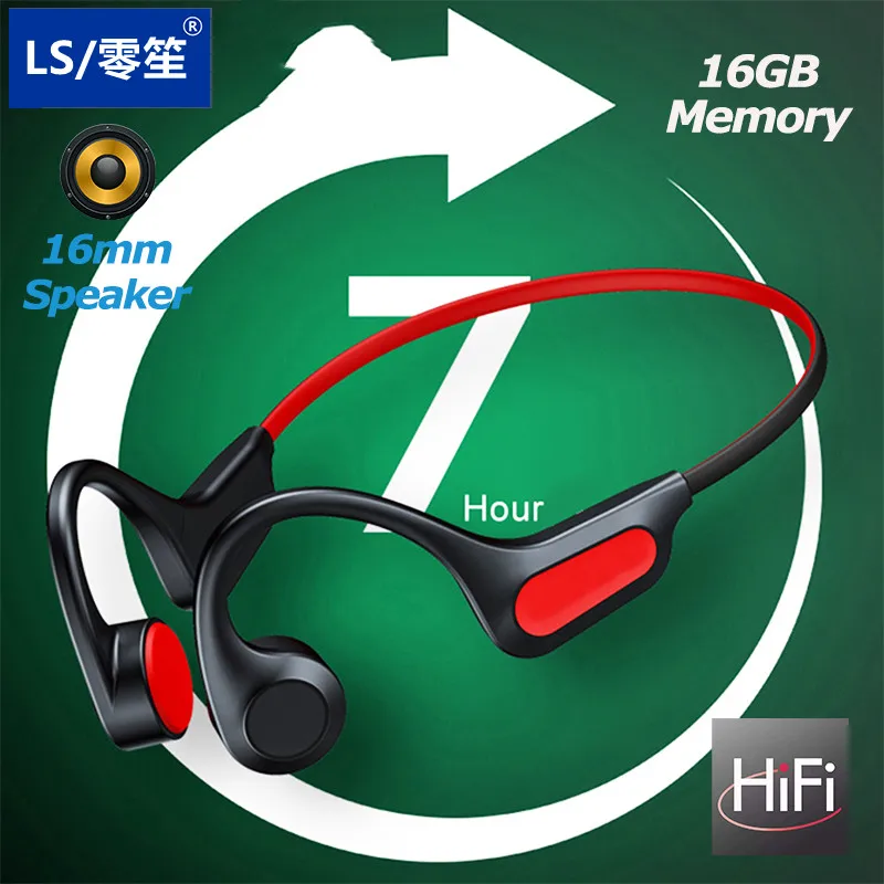 

LS X8 Swimming Bone Conduction Earphone Bluetooth Wireless Headphones MP3 Player Big Speaker Headset HIFI 16G Memory For Sport