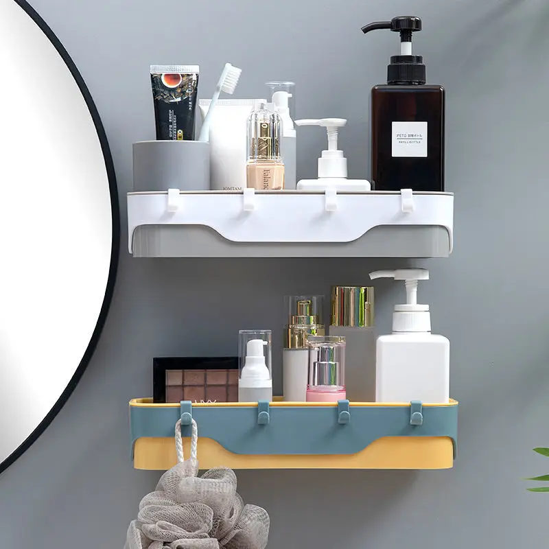 Shelves for Bathroom Perforation-free Seamless Wall-mounted Storage Rack Toilet Washbasin Simple Modern Wall Hanging Free Punch
Shelves for Bathroom Perforation-free Seamless Wall-mounted Storage Rack Toilet Washbasin Simple Modern Wall Hanging Free Punch