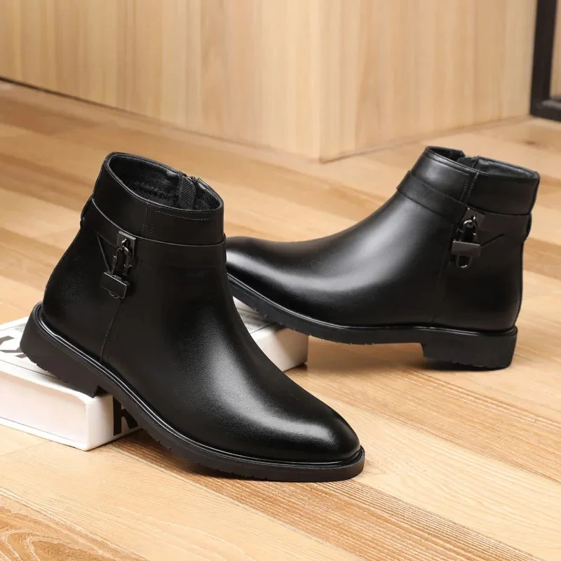 Men's Spring And Autumn New Low Middle Top Flat Leather Boots Fashion Casual Light Pointed Zipper Men's Leather Boots
Men's Spring And Autumn New Low Middle Top Flat Leather Boots Fashion Casual Light Pointed Zipper Men's Leather Boots