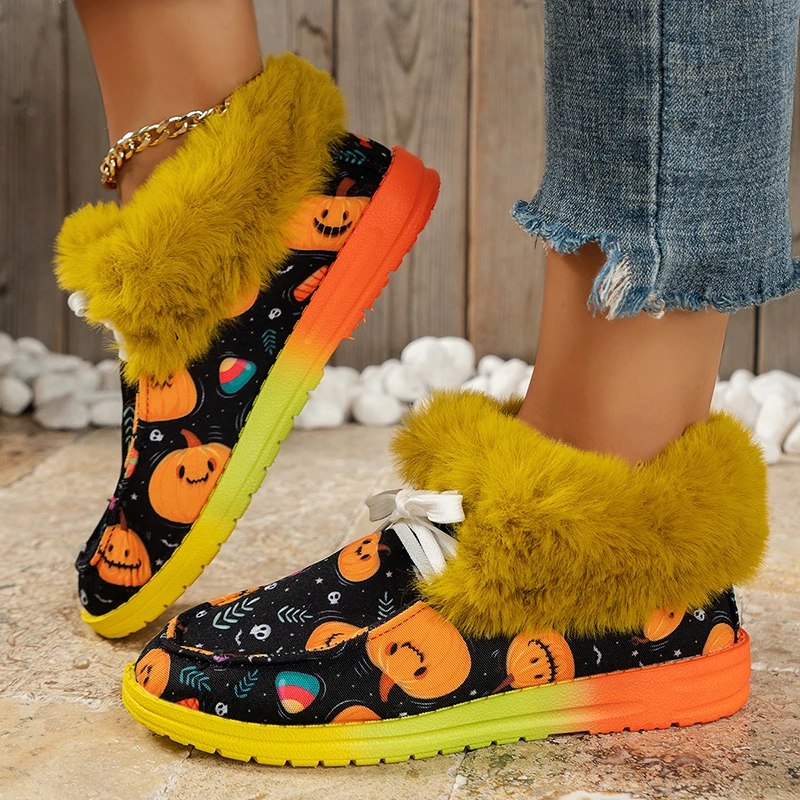 Halloween Decoration Warm Fur Snow Boots for Women 2023 Flat Heels Anti-Slip Winter Ankle Boots Woman Plus Size 43 Cotton Shoes
Halloween Decoration Warm Fur Snow Boots for Women 2023 Flat Heels Anti-Slip Winter Ankle Boots Woman Plus Size 43 Cotton Shoes