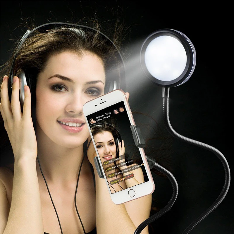 Clip Selfie Ring Light w/ Flexible Mobile Phone Holder Lazy Bracket Desk Lamp LED Light for Live Stream Makeup
Clip Selfie Ring Light w/ Flexible Mobile Phone Holder Lazy Bracket Desk Lamp LED Light for Live Stream Makeup