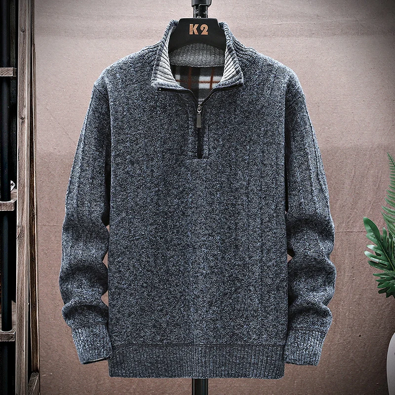 Pullover sweater knitted cardigan in autumn and winter wear velvet thickened stand collar men's sweater coat
Pullover sweater knitted cardigan in autumn and winter wear velvet thickened stand collar men's sweater coat