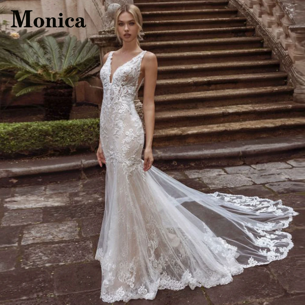 MONICA Sleeveless Beadings Pastrol Exquisite Wedding Dresses For Bride Button Tulle Floral Print Vestidos De Novia Made To Order
MONICA Sleeveless Beadings Pastrol Exquisite Wedding Dresses For Bride Button Tulle Floral Print Vestidos De Novia Made To Order