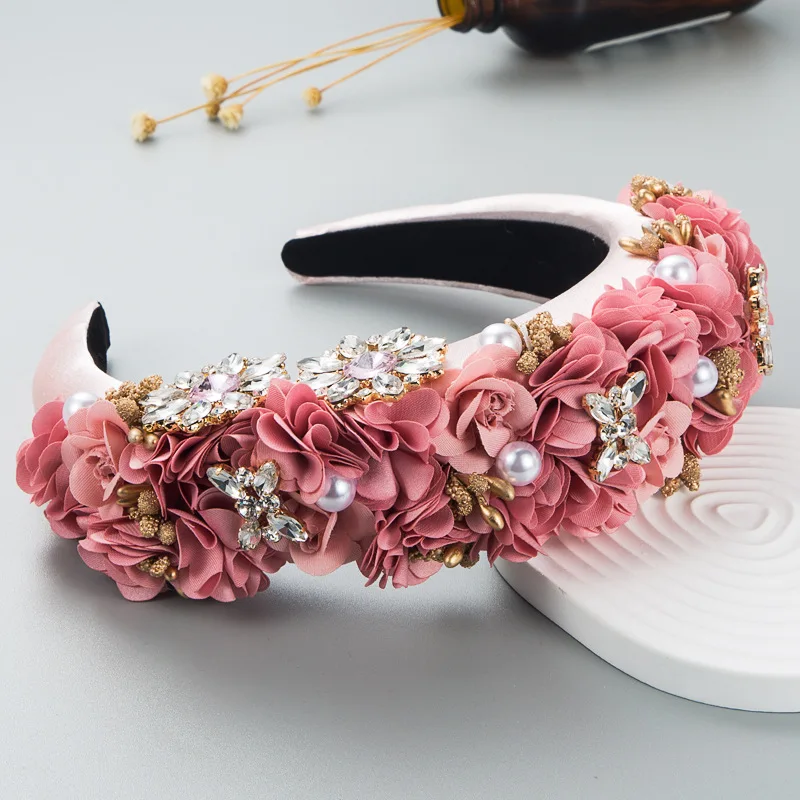 New Fashion Flower Hairhoop Rhinestone Light Luxury Pearl Sponge Wide-brimmed Three-dimensional Female Hairties Hair Accessories
New Fashion Flower Hairhoop Rhinestone Light Luxury Pearl Sponge Wide-brimmed Three-dimensional Female Hairties Hair Accessories