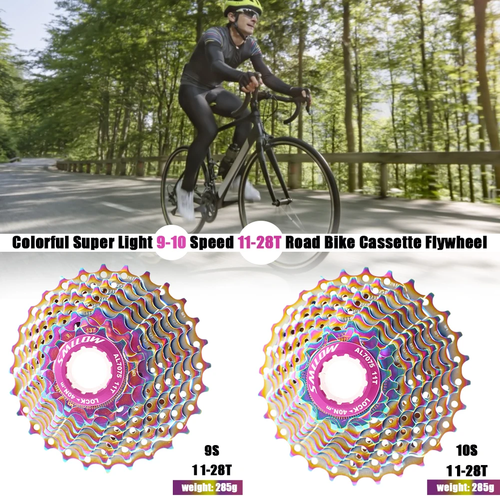 9/10 Speed Rainbow Ultralight Freewheel 11-28T Road Bike Cassette Flywheel Bicycles Freewheel Upgrade Replacement Bicycle parts
9/10 Speed Rainbow Ultralight Freewheel 11-28T Road Bike Cassette Flywheel Bicycles Freewheel Upgrade Replacement Bicycle parts