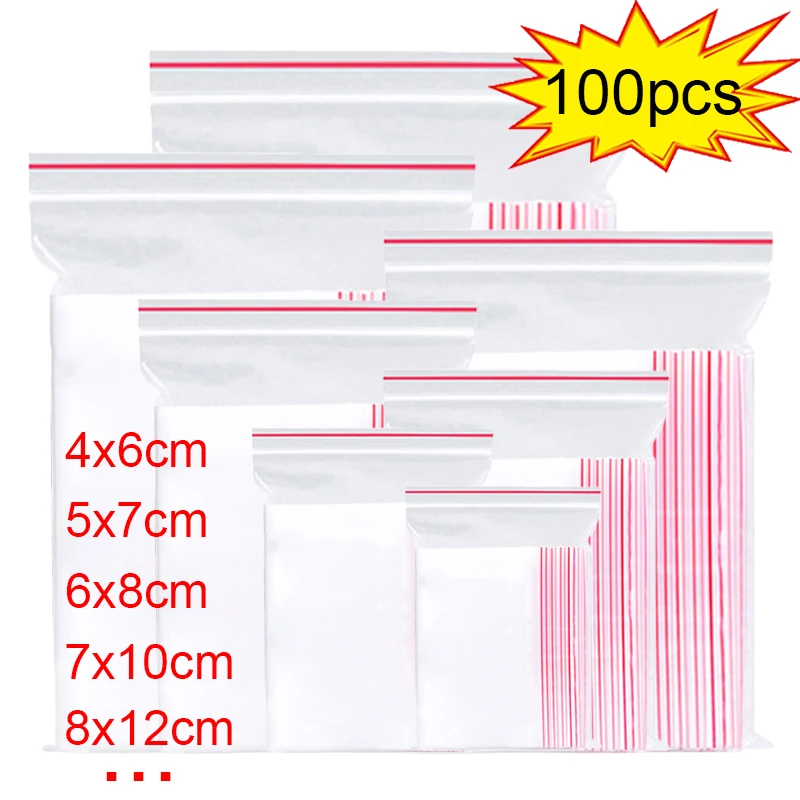 100Pcs Food Jewelry Sealing Bag Resealable Multi-Size Storage Bag Transparent Plastic Bag Reclosable Vacuum Fresh Organize Bag
100Pcs Food Jewelry Sealing Bag Resealable Multi-Size Storage Bag Transparent Plastic Bag Reclosable Vacuum Fresh Organize Bag