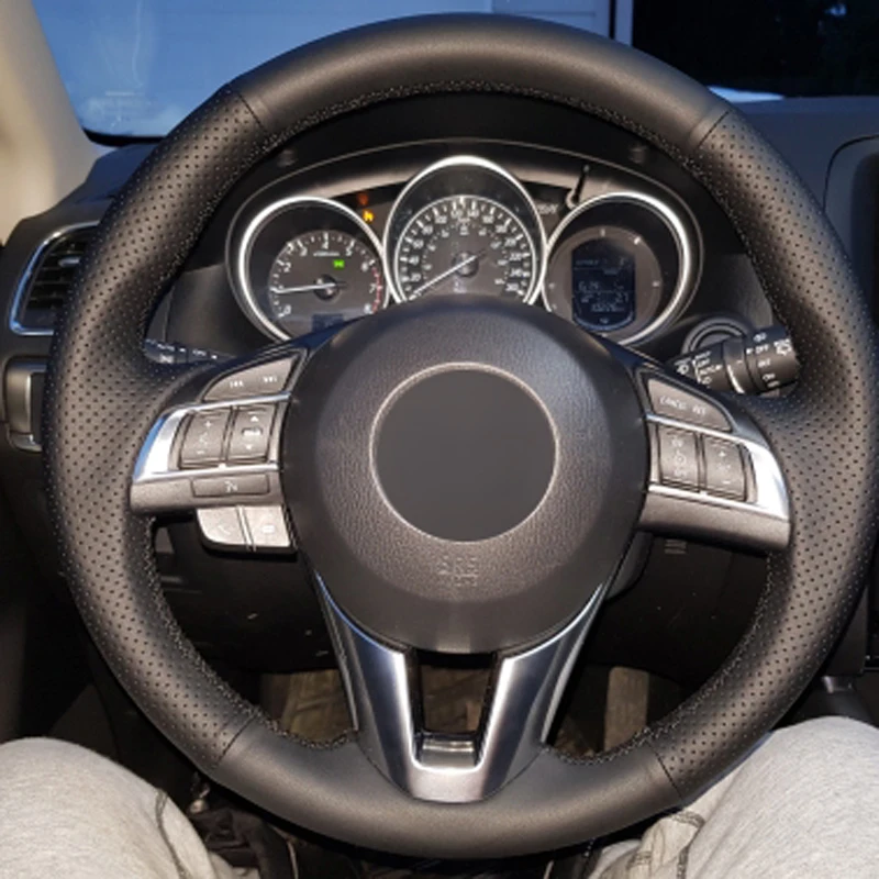 

FAI DA TE Nero Morbido Artificiale Volante In Pelle Auto Copertura Della Ruota di Copertura Per Mazda CX-5 CX5 Atenza 2014 Nuova