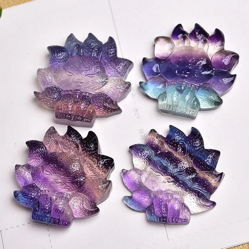 Natural Fluorite Hand Carved Nine Tailed Fox Jade Pendant Fashion Boutique Jewelry Men's and Women's Rainbow Fox Necklace Gift
Natural Fluorite Hand Carved Nine Tailed Fox Jade Pendant Fashion Boutique Jewelry Men's and Women's Rainbow Fox Necklace Gift