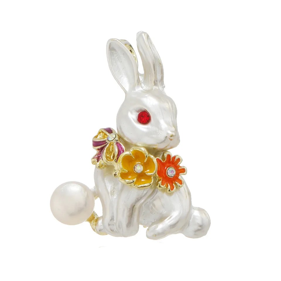 Lovely Enamel Rabbit Flower Brooches For Women Unisex Vintage Cute Cartoon Pearl Pet Animal Breast Pin New Year Jewelry Gifts
Lovely Enamel Rabbit Flower Brooches For Women Unisex Vintage Cute Cartoon Pearl Pet Animal Breast Pin New Year Jewelry Gifts