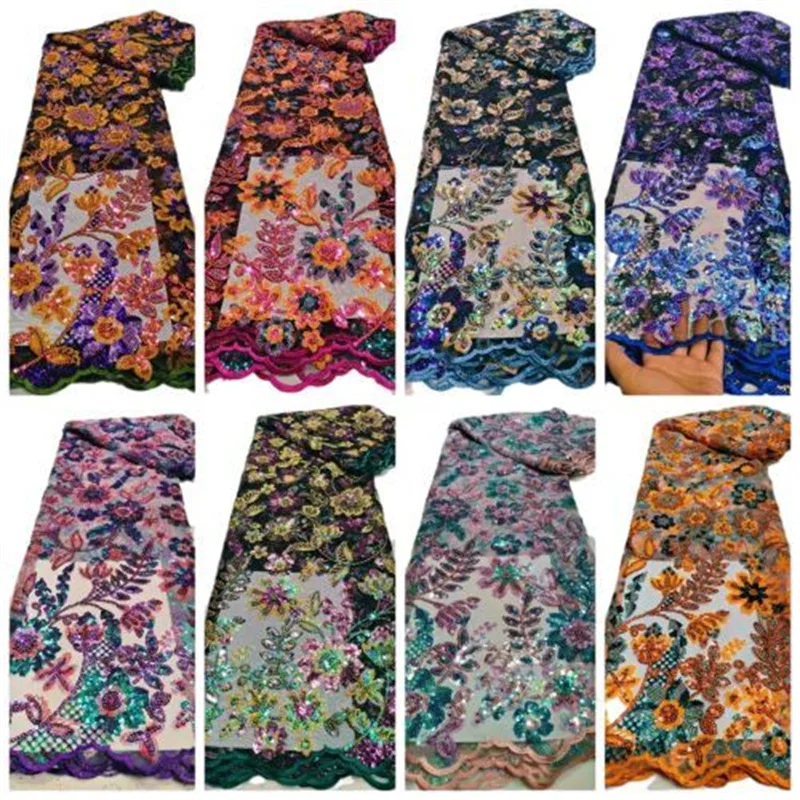 2023 Fashion Multicolor Net African Lace Fabric 5 Yards High Quality Sequence Lace Material Nigerian Wedding Luxury Fabric
2023 Fashion Multicolor Net African Lace Fabric 5 Yards High Quality Sequence Lace Material Nigerian Wedding Luxury Fabric