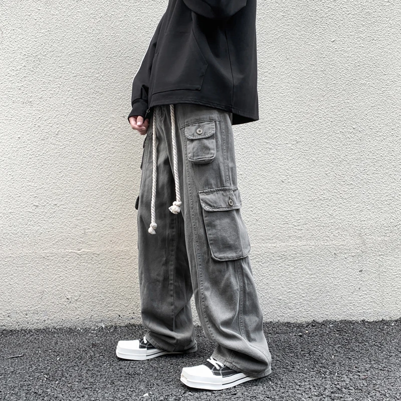Hip Hop Casual Pants Men Cargo Pants Cotton Loose Trousers Women Mens Drawstring Pants Overalls Multi Pocket Straight Joggers
Hip Hop Casual Pants Men Cargo Pants Cotton Loose Trousers Women Mens Drawstring Pants Overalls Multi Pocket Straight Joggers