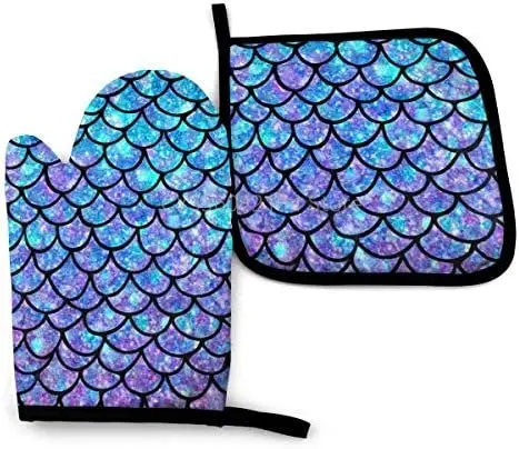 Purples Blues Scales Shams Heat Resistant Hot Oven Mitts & Pot Holders for BBQ Cooking Baking, Grilling
Purples Blues Scales Shams Heat Resistant Hot Oven Mitts & Pot Holders for BBQ Cooking Baking, Grilling