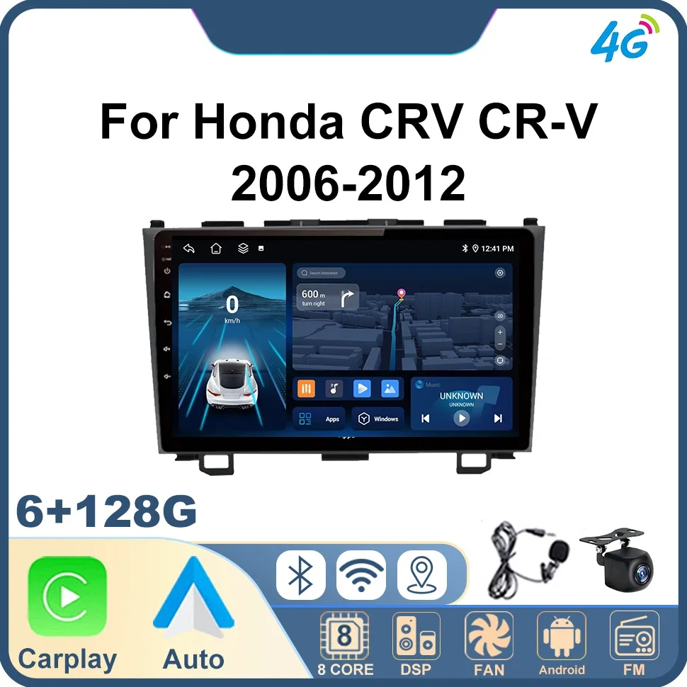 Авторадио автомобильная стереосистема для Honda CRV CR-V 2006-2012 Android Auto Carplay