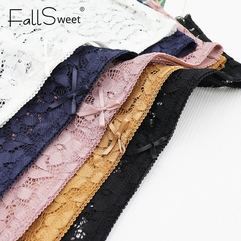 Женские прозрачные кружевные трусики FallSweet дышащие со средней посадкой нижнее