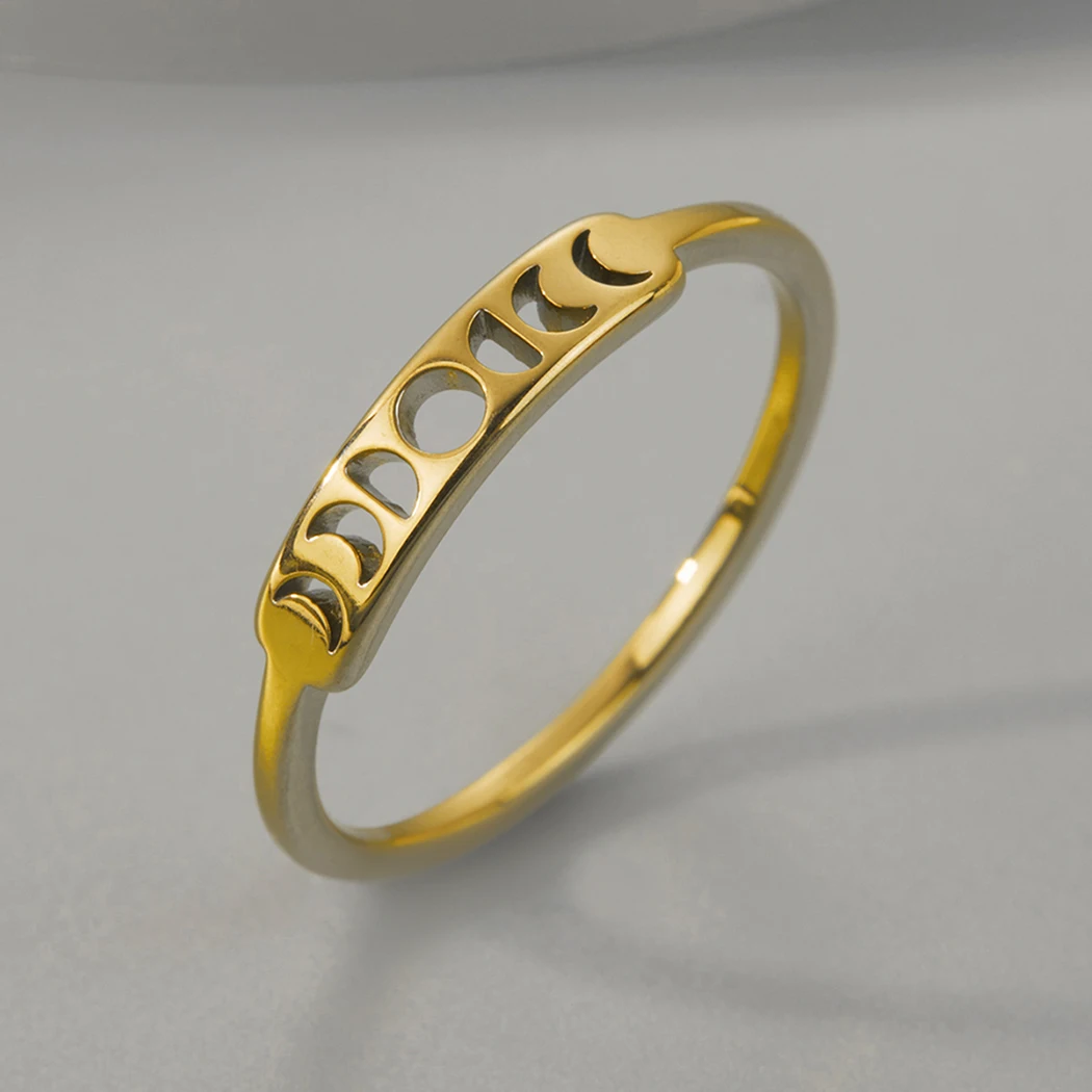 CHENGXUN Punk Moon Phase Rings for Women Girls Stainless Steel Gothic Hollow Celestial Crescent Cycle Ring Jewelry Friends Gift 
CHENGXUN Punk Moon Phase Rings for Women Girls Stainless Steel Gothic Hollow Celestial Crescent Cycle Ring Jewelry Friends Gift