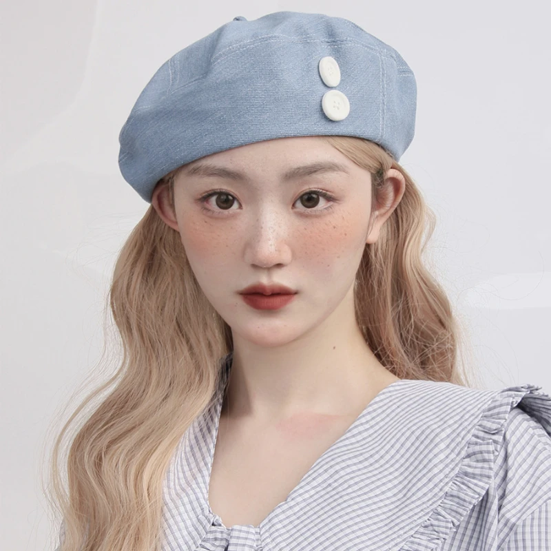 Y2K Japanese Button Decoration Denim Beret Cap Spring Summer Retro British Temperament Trend Painter Hat Women Caps Bonnet
Y2K Japanese Button Decoration Denim Beret Cap Spring Summer Retro British Temperament Trend Painter Hat Women Caps Bonnet