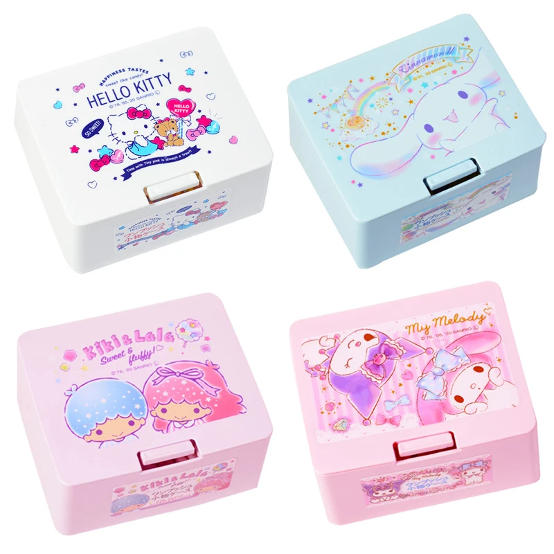 Kawaii Sanrio Storage Box Kitty Cinnamoroll Melody One Piece Key Pressed Drum Box Cartoon Removable Jewelry Dustproof Storage
Kawaii Sanrio Storage Box Kitty Cinnamoroll Melody One Piece Key Pressed Drum Box Cartoon Removable Jewelry Dustproof Storage