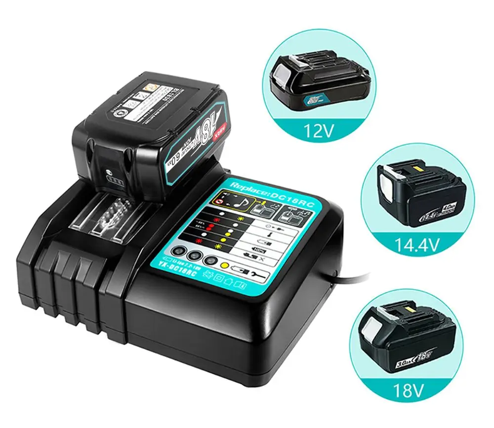 Rechargeable Li-ion batteries with charger BL1860 18V 6000mAh for Makita 18V battery 6Ah BL1840 BL1850 BL1830 BL1860B LXT400
Rechargeable Li-ion batteries with charger BL1860 18V 6000mAh for Makita 18V battery 6Ah BL1840 BL1850 BL1830 BL1860B LXT400
