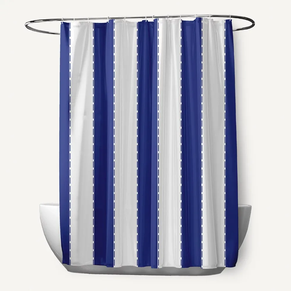 Simply Daisy 70" x 73" Stitch in Time Blue Stripes Polyester Print Shower Curtain
Simply Daisy 70" x 73" Stitch in Time Blue Stripes Polyester Print Shower Curtain