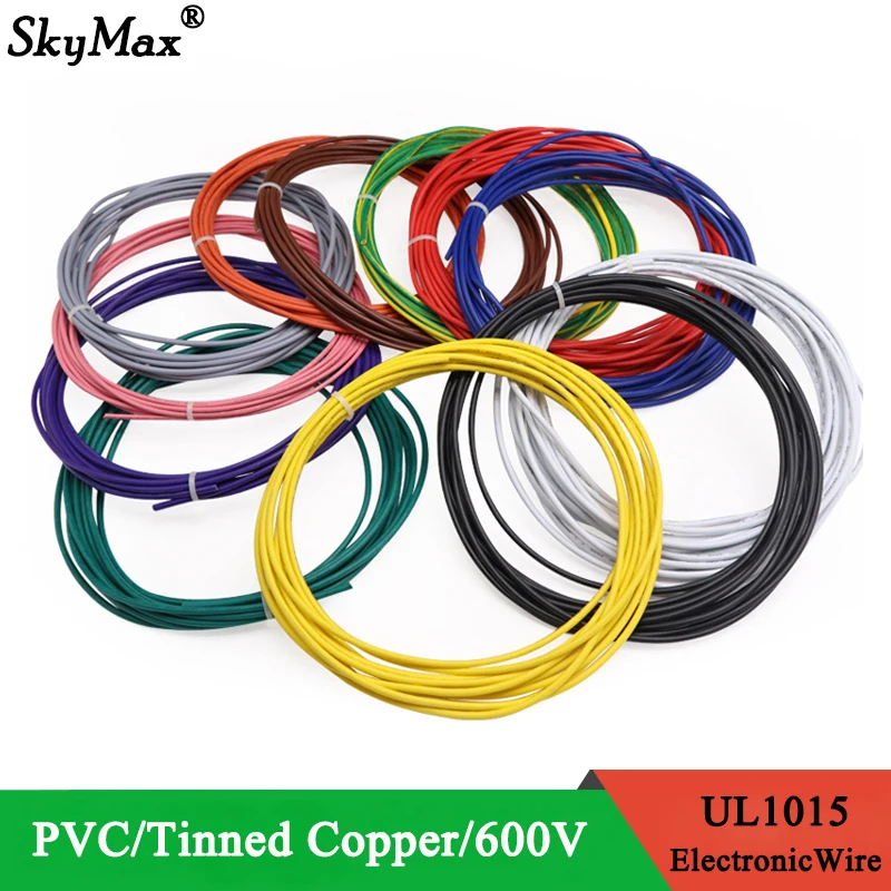 2M/5M Electric Wire 24 22 20 18 16 14 12 10 8 AWG Lamp Lighting Copper Cable PVC Insulated LED DIY Line 600V Multi UL1015
2M/5M Electric Wire 24 22 20 18 16 14 12 10 8 AWG Lamp Lighting Copper Cable PVC Insulated LED DIY Line 600V Multi UL1015